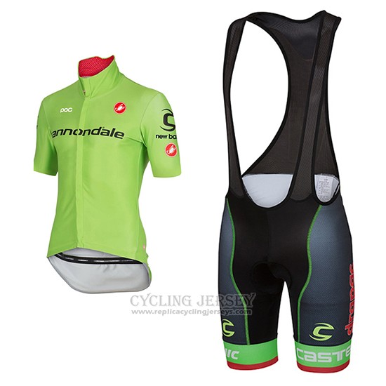 2017 Cycling Jersey Cannondale Green Short Sleeve and Bib Short